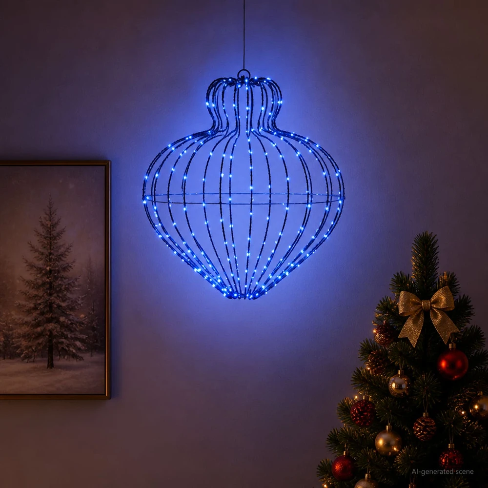 Kalėdų finialo šviesa 192 LED Mėlyna Skersmuo 40 x 40 cm