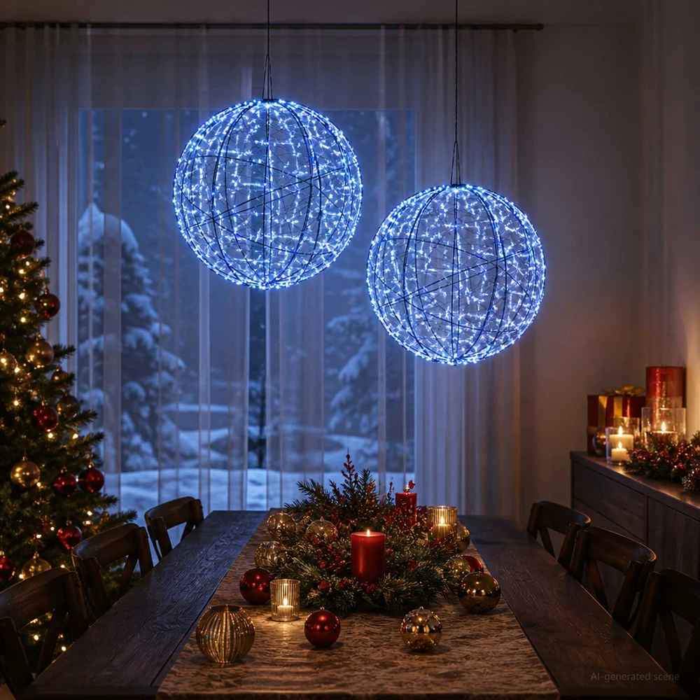 Kalėdų finialo šviesa 2 vnt. 1000 LED Mėlyna Ø 40 x 42 cm