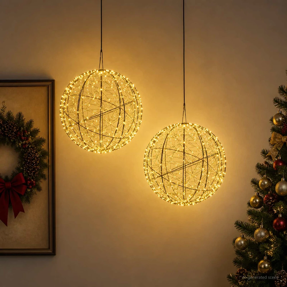 Kalėdų finialo šviesa 2 vnt. 1000 LED Šilta balta Ø 40 x 42 cm