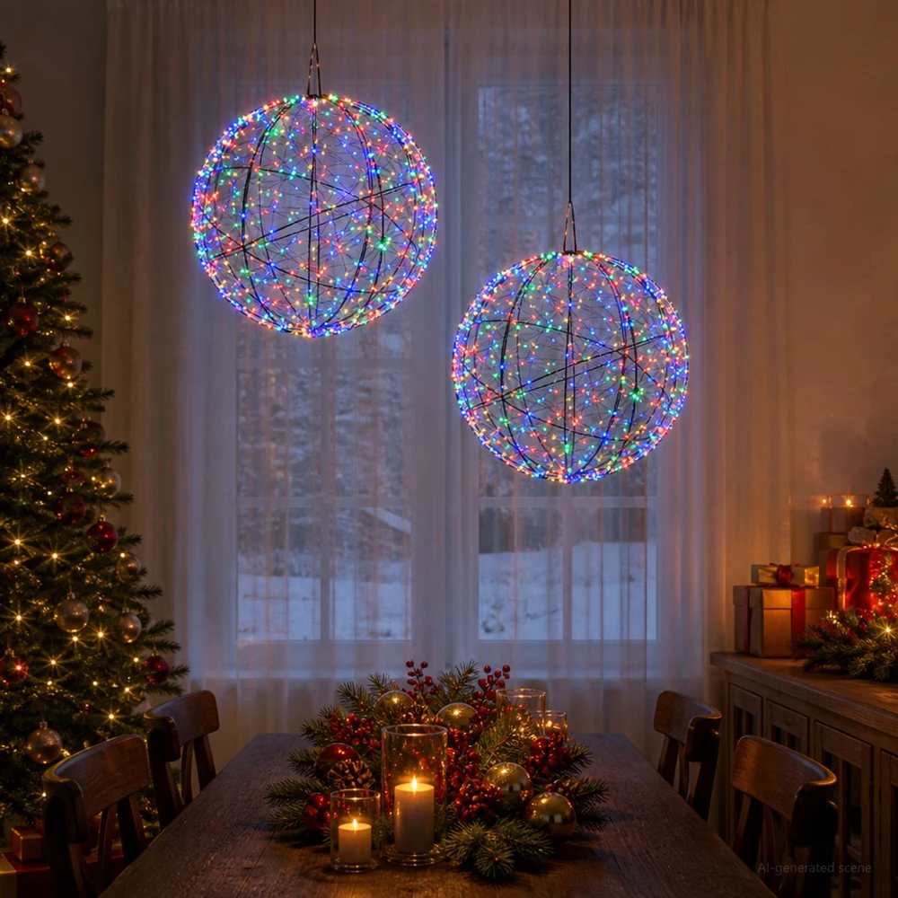 Kalėdų finialo šviesa 2 vnt. 1500 LED Įvairių spalvų
