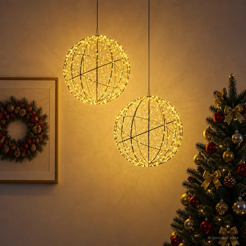 Kalėdų finialo šviesa 2 vnt. 1500 LED Šilta balta Ø 50 x 52 cm