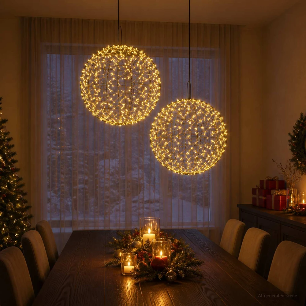Kalėdų finialo šviesa 2 vnt. 1900 LED Šilta balta Ø 60 x 63 cm