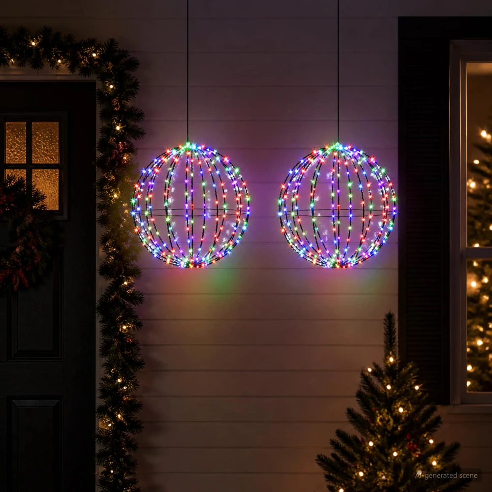 Kalėdų finialo šviesa 2 vnt. 192 LED Įvairių spalvų