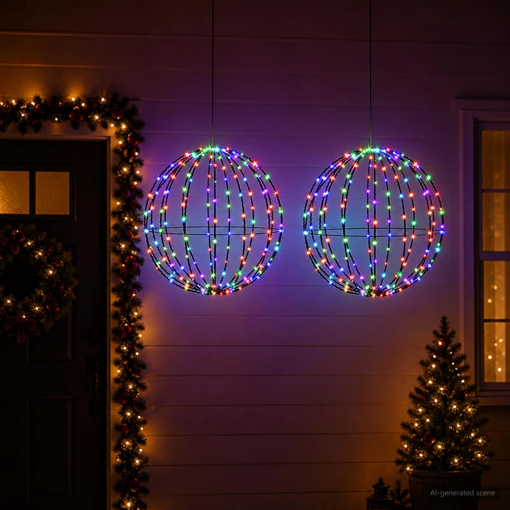 Kalėdų finialo šviesa 2 vnt. 192 LED RGB Skersmuo 30 x 32 cm