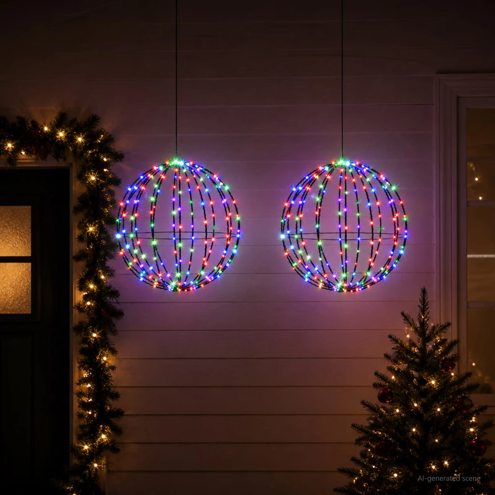 Kalėdų finialo šviesa 2 vnt. 320 LED RGB Skersmuo 50 x 52 cm