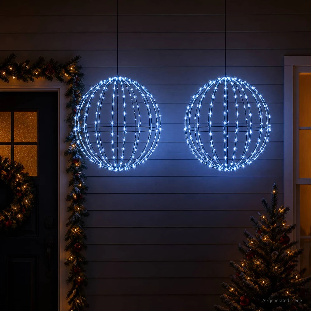 Kalėdų finialo šviesa 2 vnt. 384 LED Mėlyna Skersmuo 60 x 63 cm