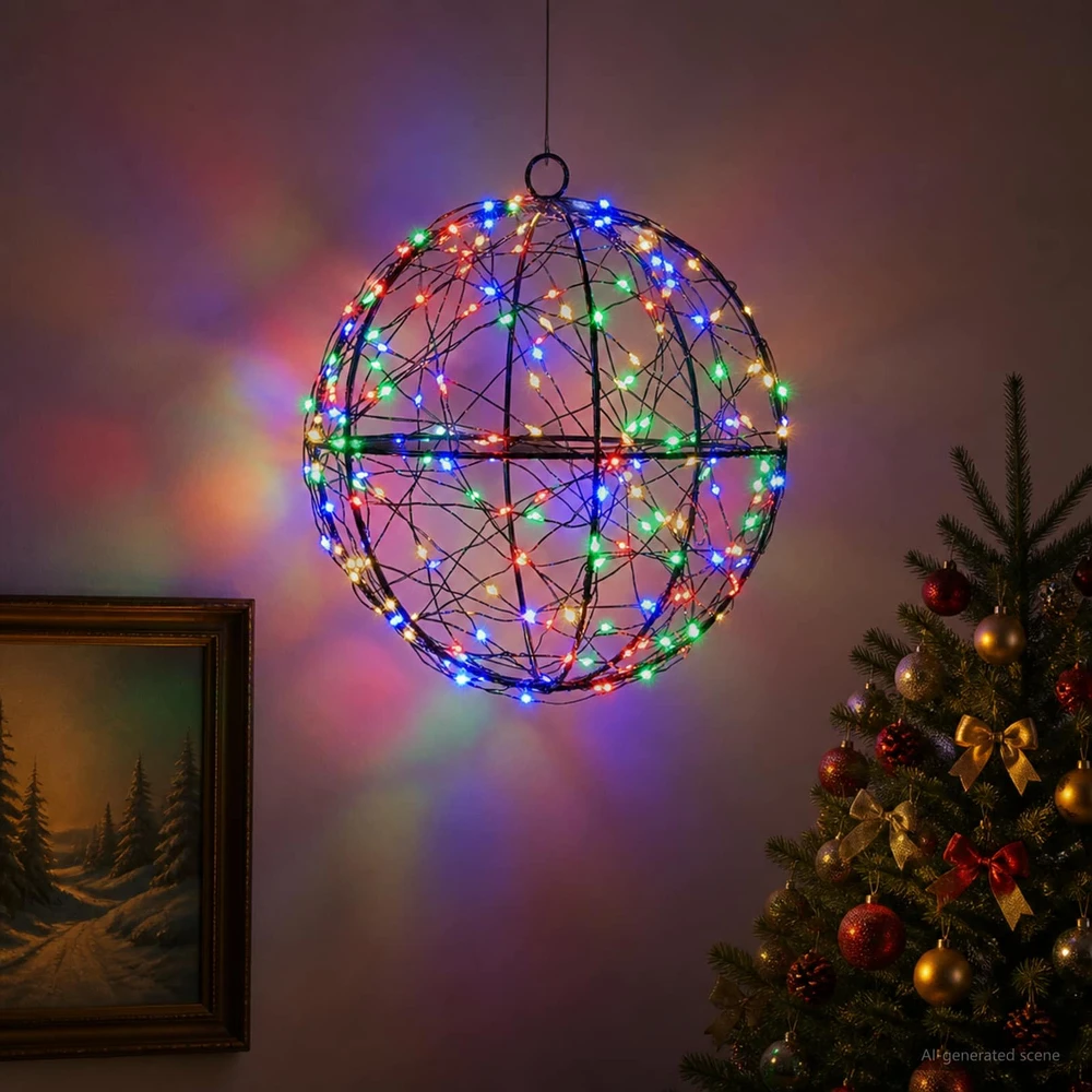 Kalėdų finialo šviesa 200 LED Įvairių spalvų Ø 20 x 22 cm