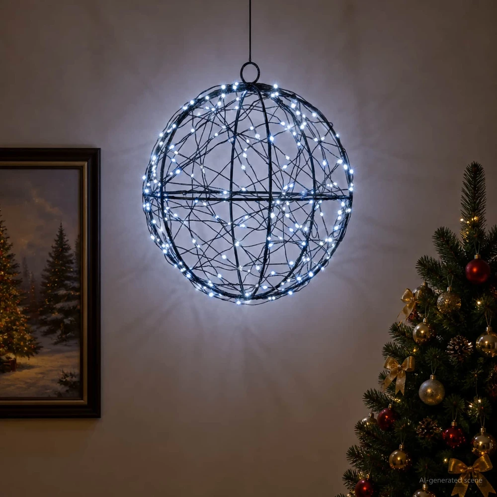 Kalėdų finialo šviesa 200 LED Šalta balta Ø 20 x 22 cm