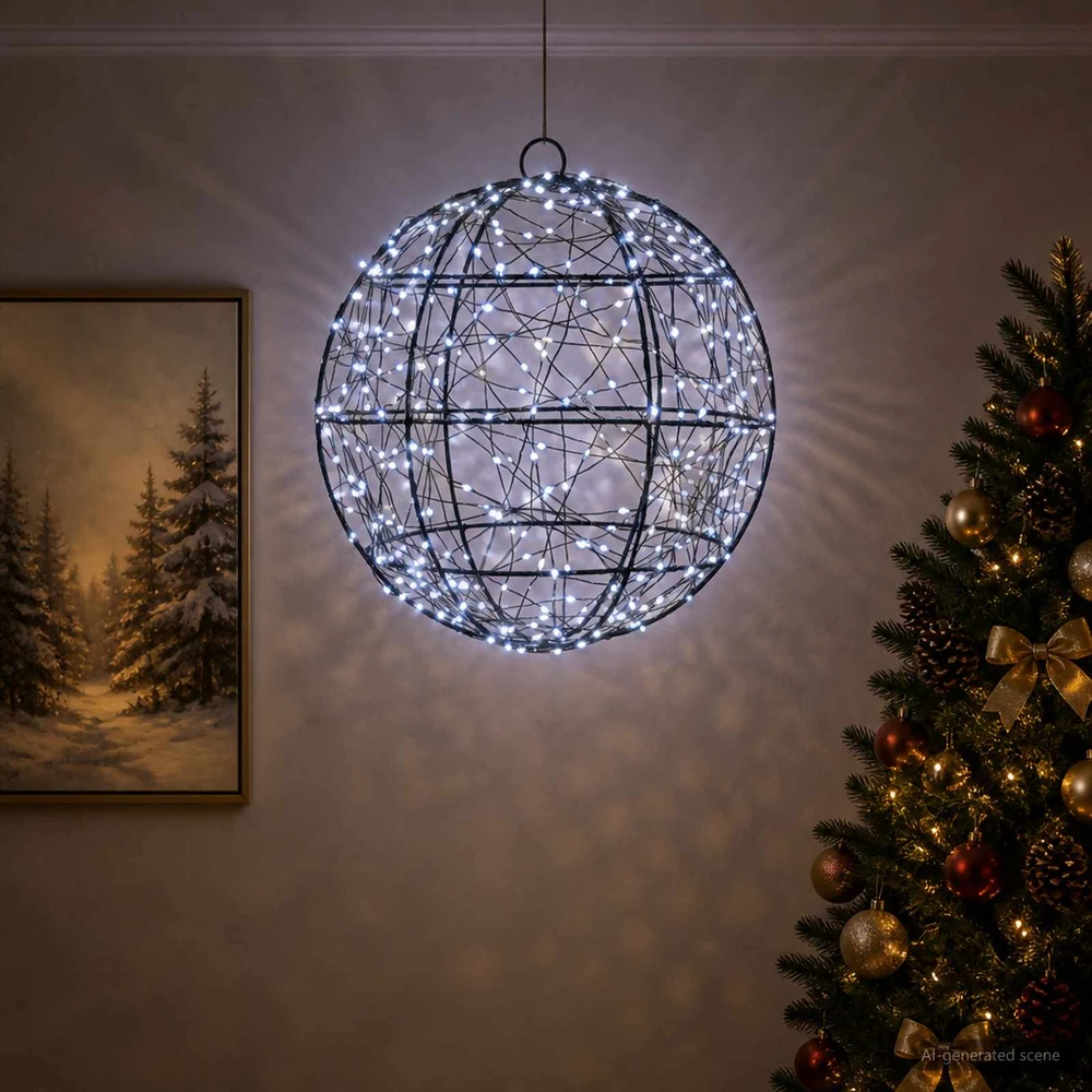 Kalėdų finialo šviesa 300 LED Šalta balta Ø 30 x 32 cm