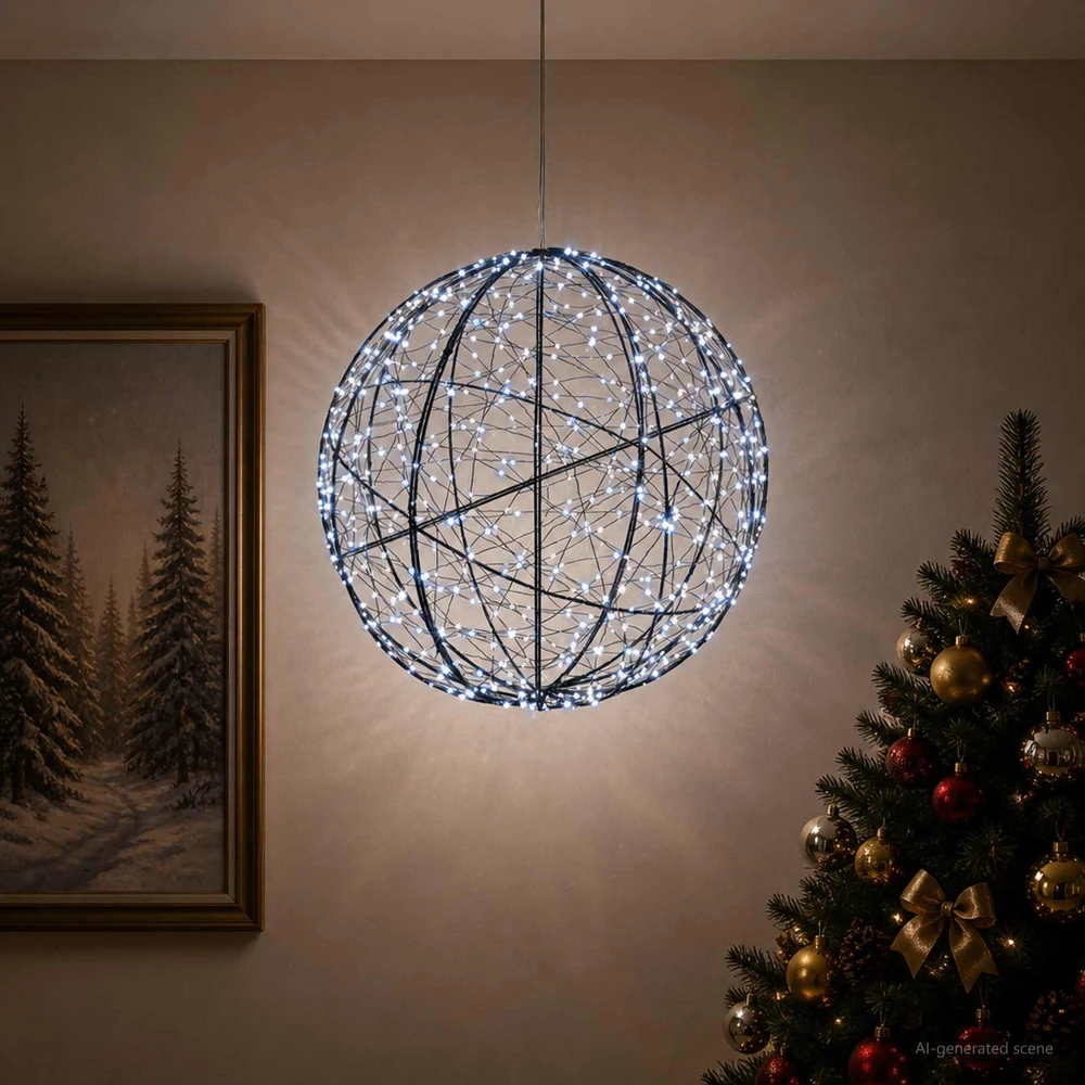 Kalėdų finialo šviesa 750 LED Šalta balta Ø 50 x 52 cm