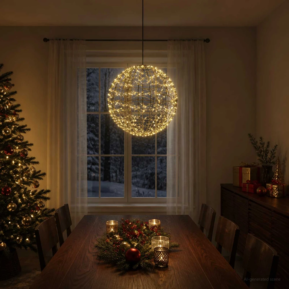 Kalėdų finialo šviesa 950 LED Šilta balta Skersmuo 60 x 63 cm