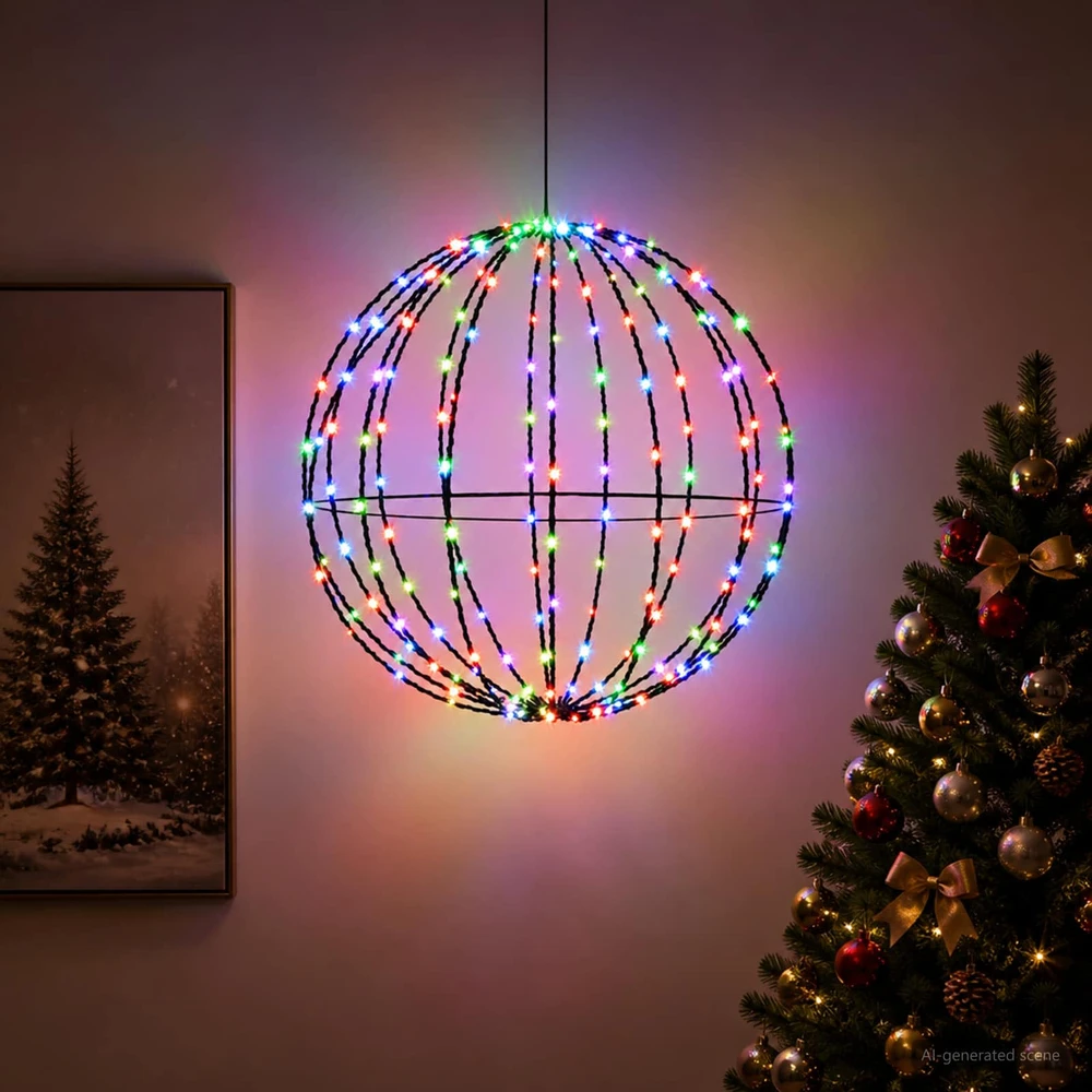 Kalėdų finialo šviesa 96 LED Įvairių spalvų Skersmuo 30 x 32 cm