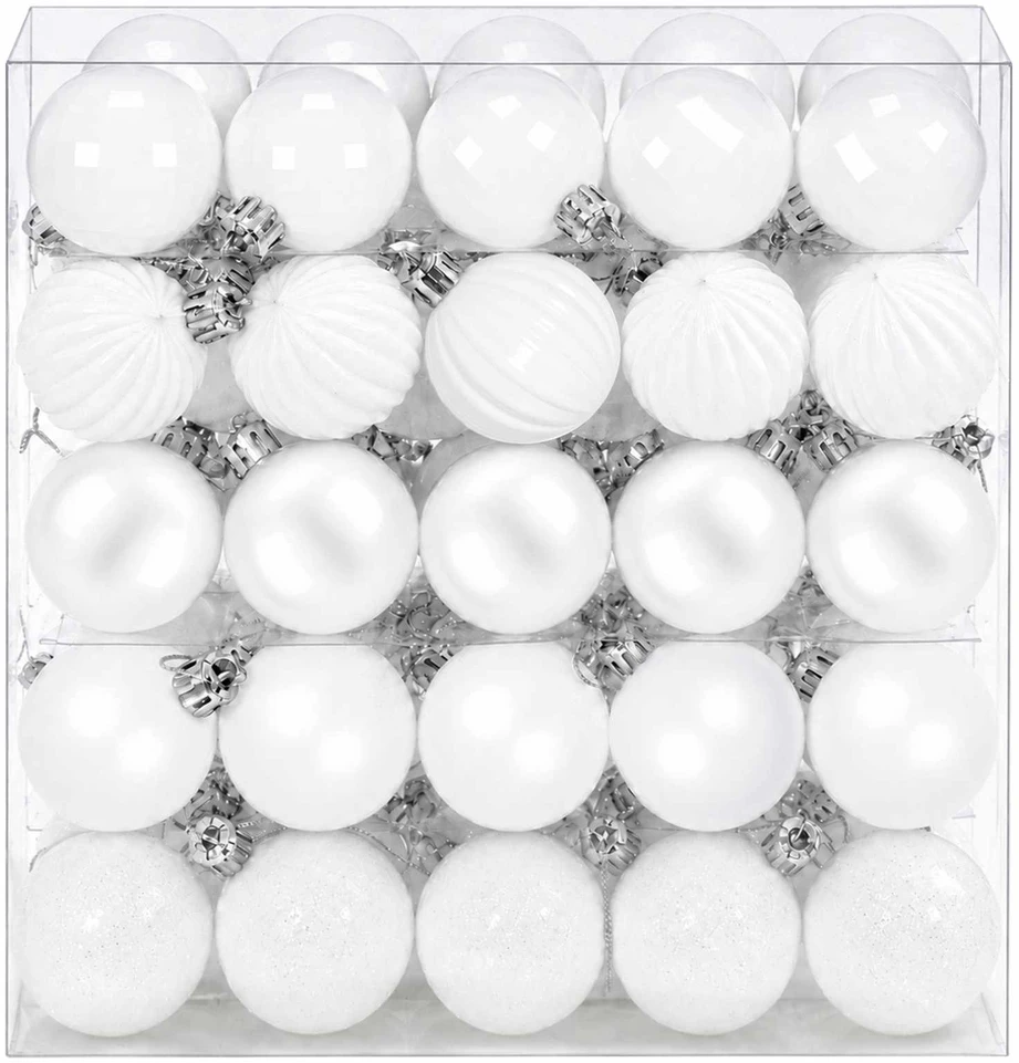 Kalėdų kamuoliukų rinkinys 100 vnt. Balta 4 cm Polystirenas