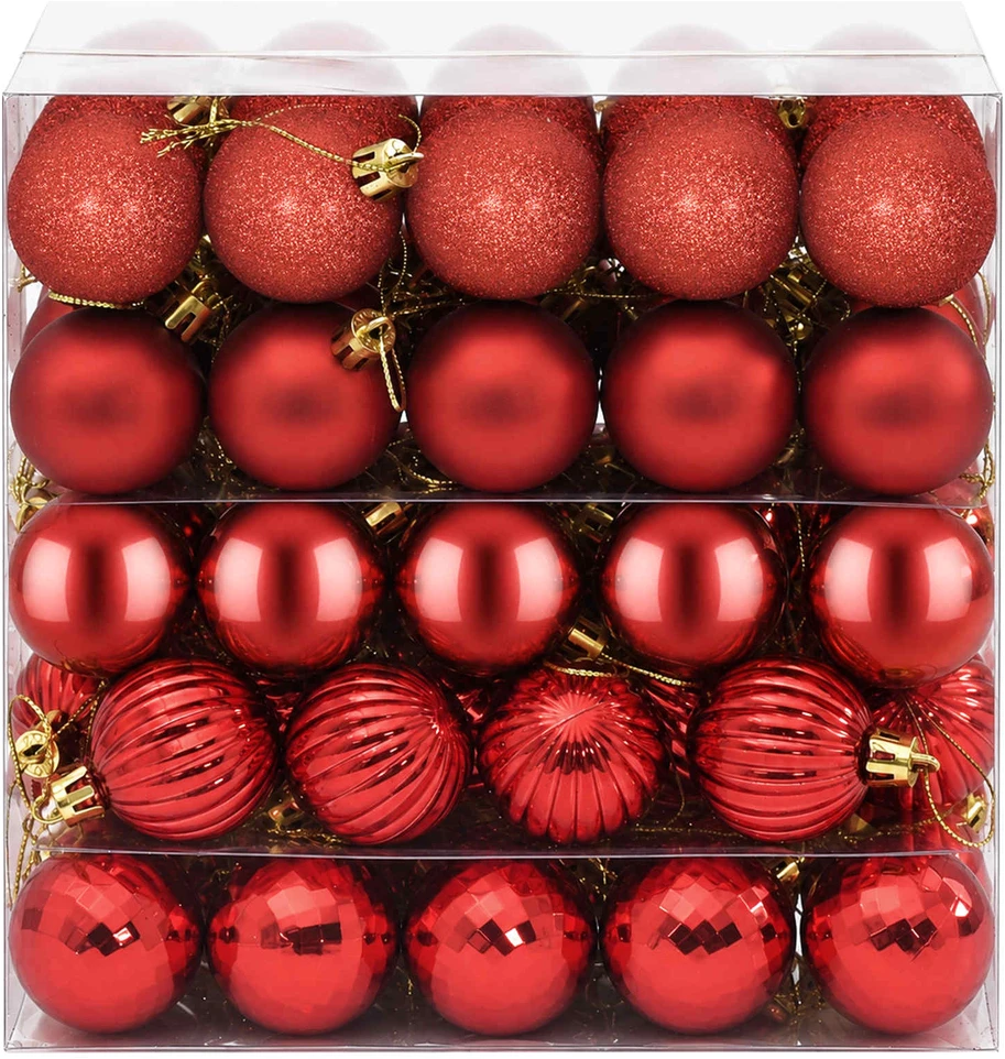 Kalėdų kamuoliukų rinkinys 100 vnt. Raudona 4 cm Polystirenas