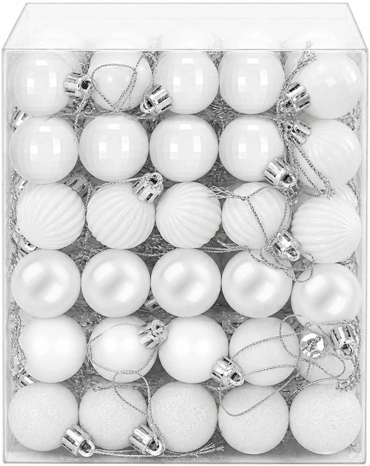 Kalėdų kamuoliukų rinkinys 150 vnt. Balta 3 cm Polystirenas