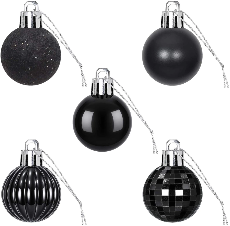 Kalėdų kamuoliukų rinkinys 150 vnt. Juoda 3 cm Polystirenas