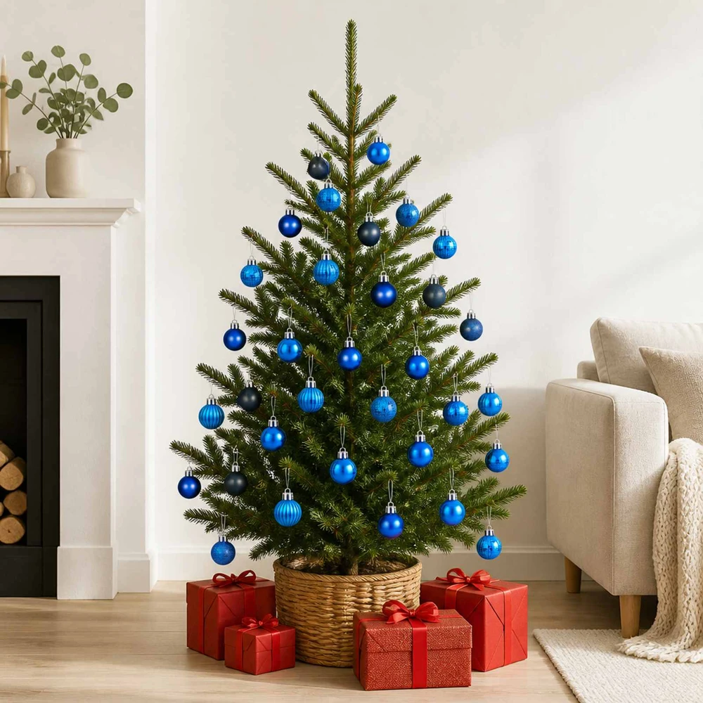 Kalėdų kamuoliukų rinkinys 150 vnt. Mėlyna 3 cm Polystirenas