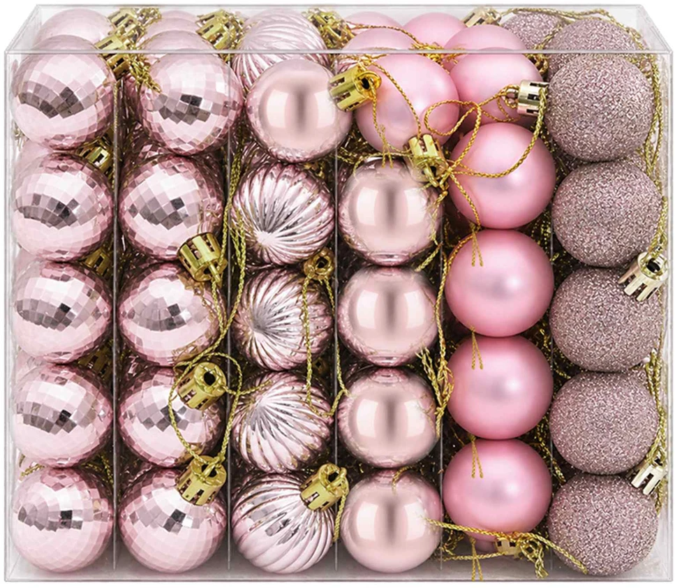 Kalėdų kamuoliukų rinkinys 150 vnt. Rožinė 3 cm Polystirenas