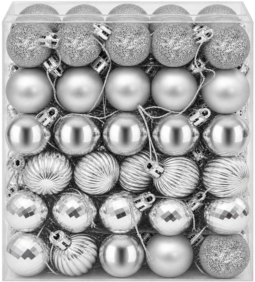 Kalėdų kamuoliukų rinkinys 150 vnt. Sidabrinė 3 cm Polystirenas