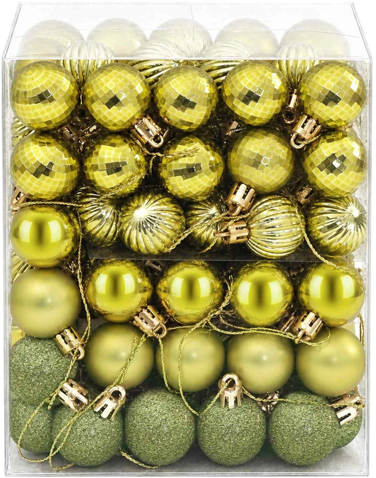 Kalėdų kamuoliukų rinkinys 150 vnt. Šviesiai žalia 3 cm