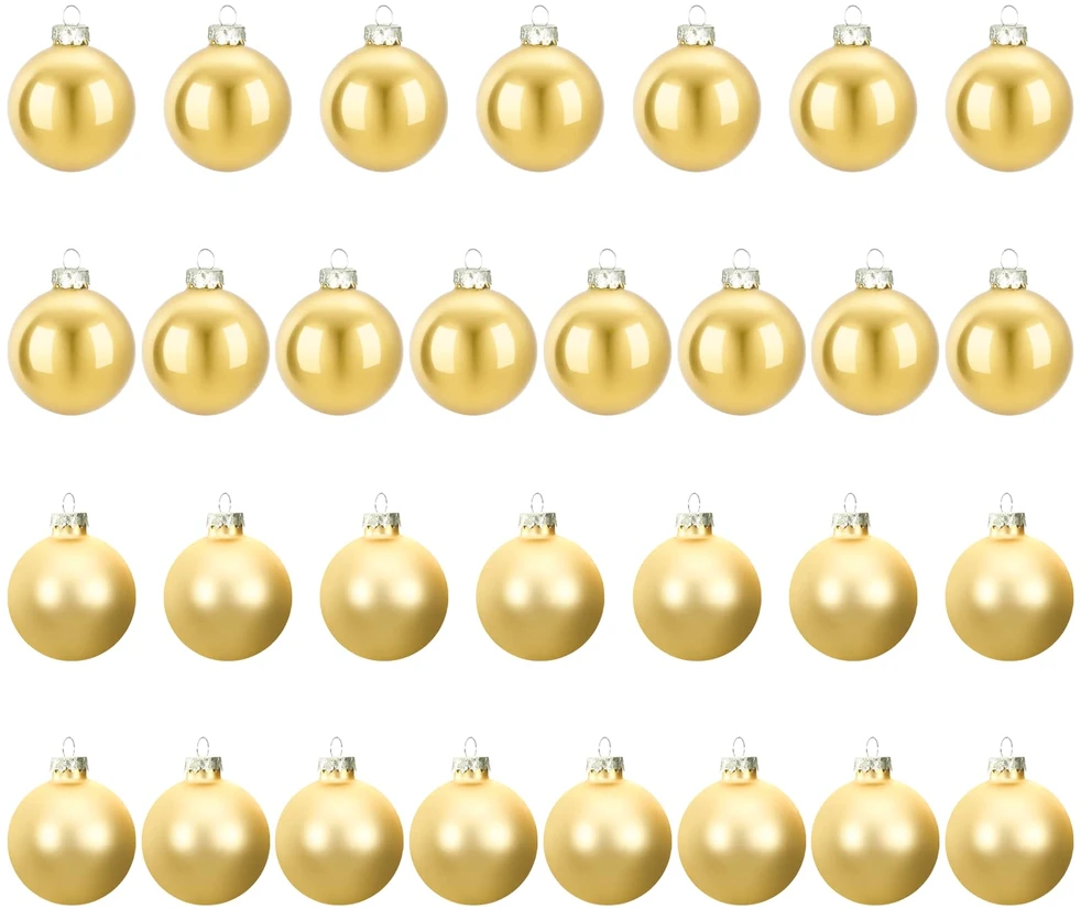 Kalėdų kamuoliukų rinkinys 30 vnt. Auksinė 6 cm Polystirenas