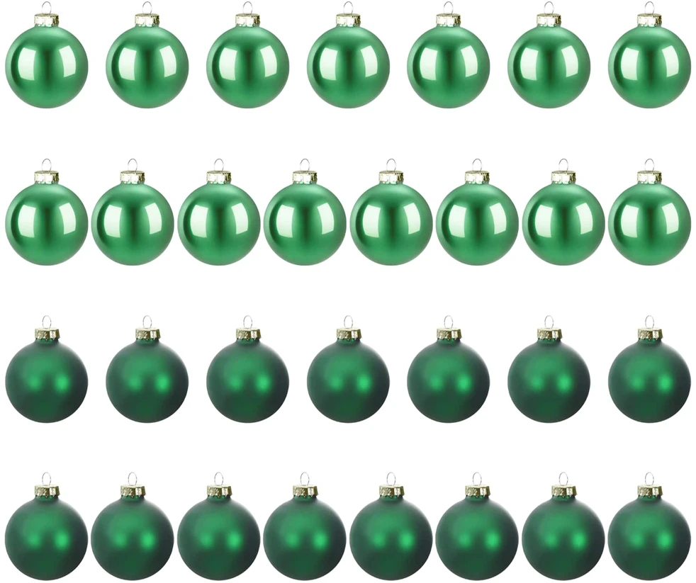 Kalėdų kamuoliukų rinkinys 30 vnt. Žalia 6 cm Polystirenas