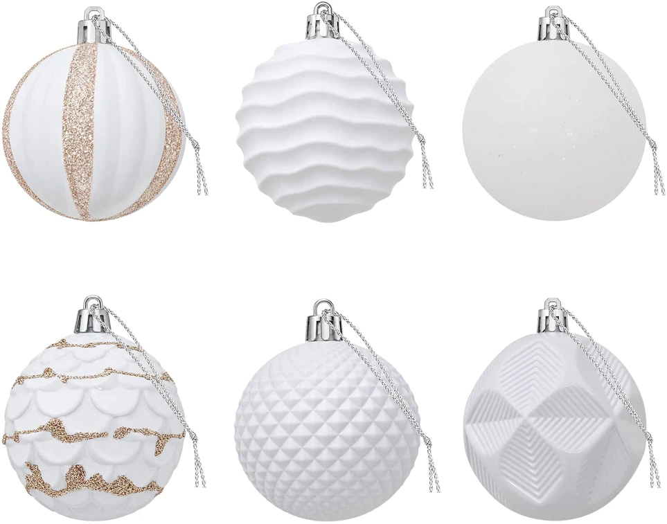 Kalėdų kamuoliukų rinkinys 36 vnt. Balta 6 cm Polystirenas