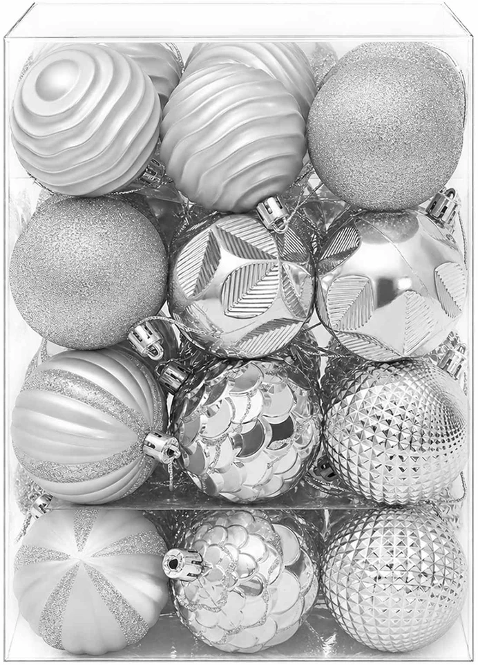 Kalėdų kamuoliukų rinkinys 36 vnt. Sidabrinė 6 cm Polystirenas
