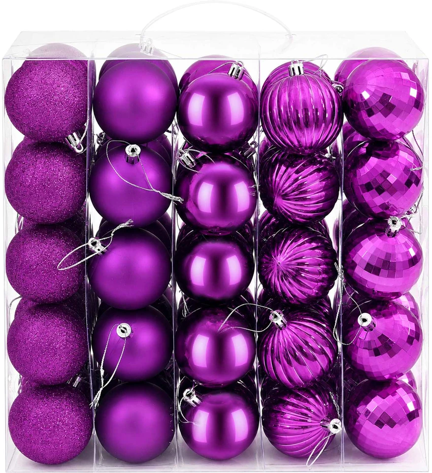 Kalėdų kamuoliukų rinkinys 75 vnt. Alyvos 6 cm Polystirenas