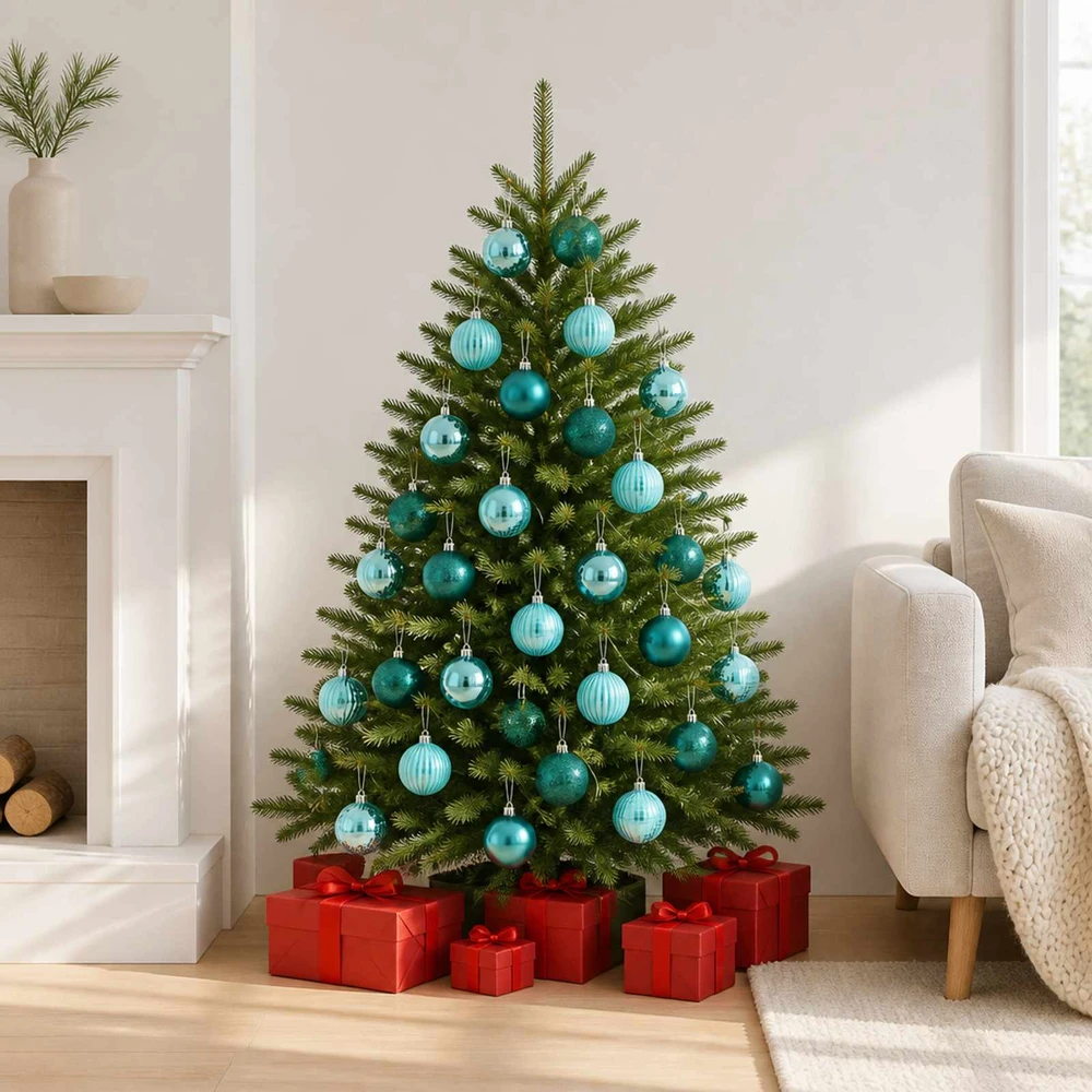Kalėdų kamuoliukų rinkinys 75 vnt. Žalia 6 cm Polystirenas