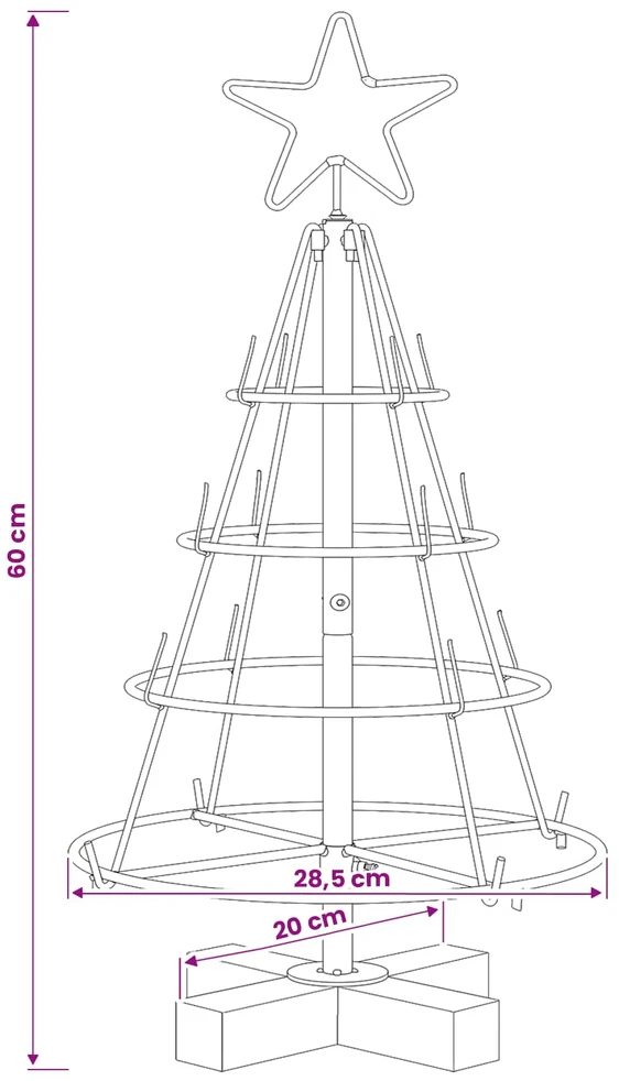 Kalėdų Kūgio Medis KUOPIO 60 cm Plienas Auksinė