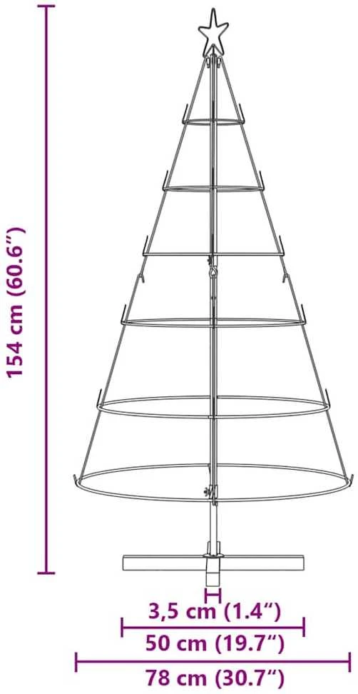 Kalėdų Kūgio Medis s stovu Juoda 154 cm Plienas