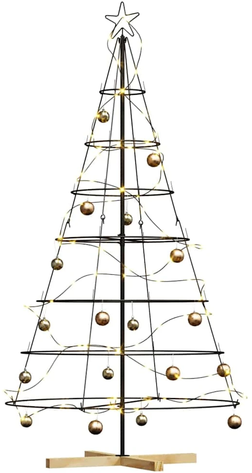 Kalėdų Kūgio Medis s stovu Juoda 180,5 cm Plienas