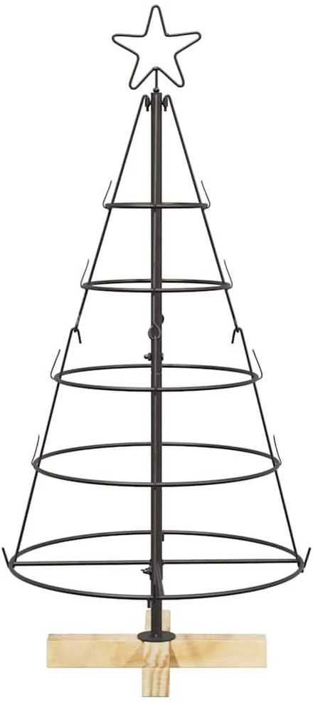 Kalėdų Kūgio Medis s stovu Juoda 90 cm Plienas