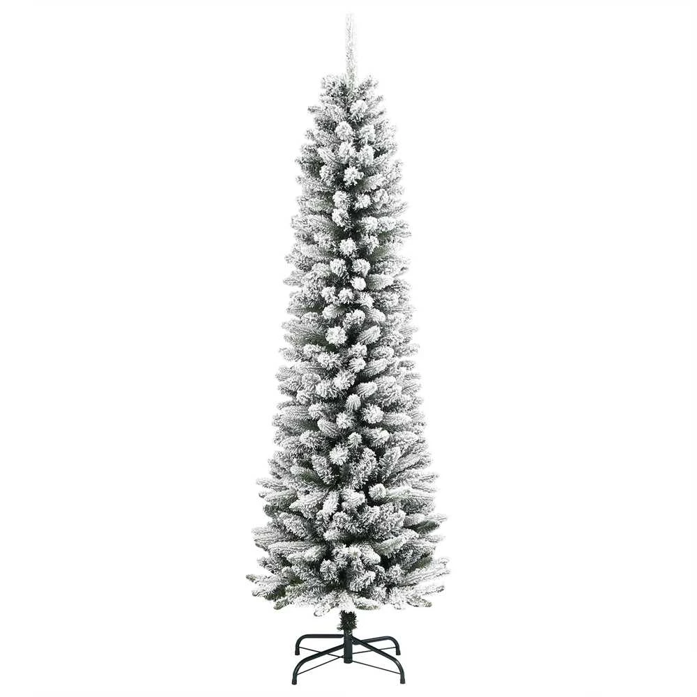 Dirbtinė Kalėdų eglutė Balta 210 cm PVC ir Metalas ir Plastikas