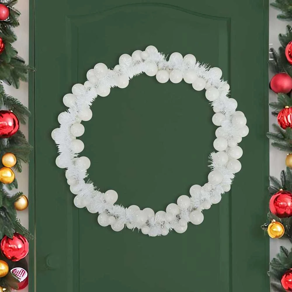 Kalėdų rutulių girlianda LED Balta 186 cm Polystirenas