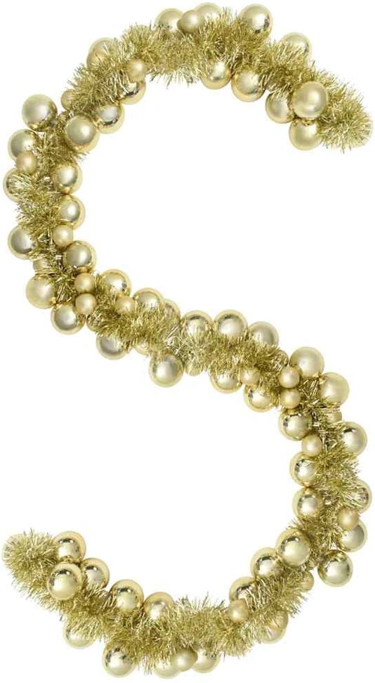 Kalėdų rutulių girlianda LED Auksinė 186 cm Polystirenas