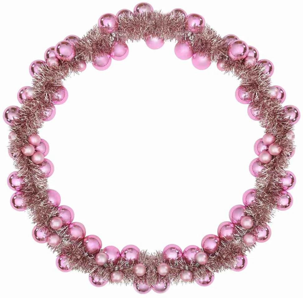 Kalėdų rutulių girlianda LED Rožinė 186 cm Polystirenas