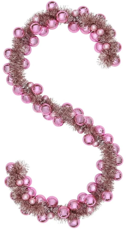 Kalėdų rutulių girlianda LED Rožinė 186 cm Polystirenas