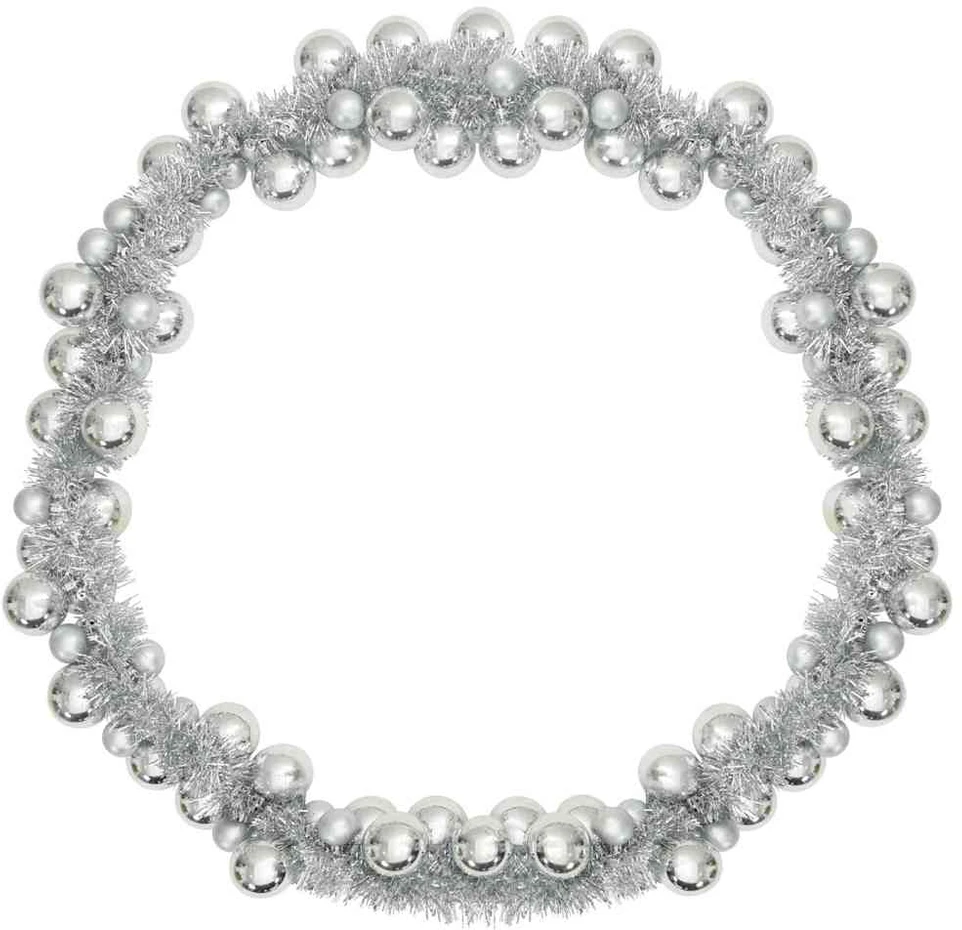 Kalėdų rutulių girlianda LED Sidabro 186 cm Polystirenas
