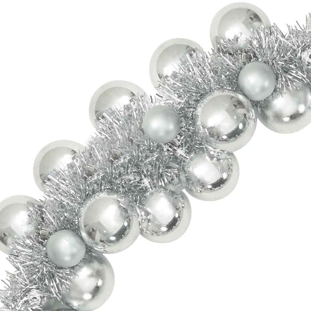 Kalėdų rutulių girlianda LED Sidabro 186 cm Polystirenas