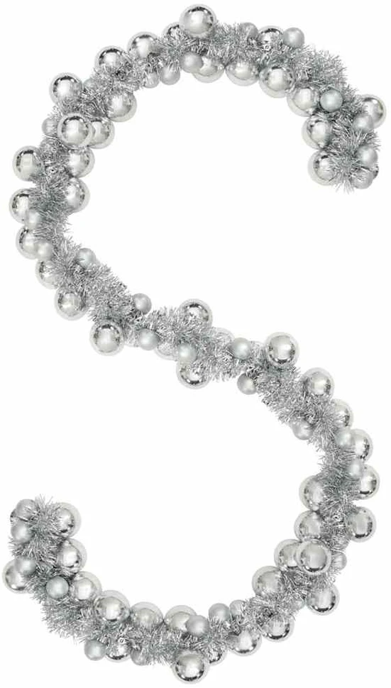 Kalėdų rutulių girlianda LED Sidabro 186 cm Polystirenas