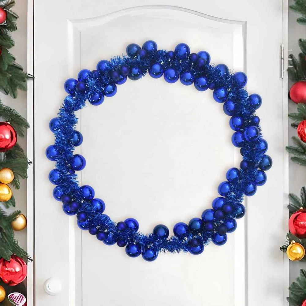 Kalėdų rutulių girlianda LED Mėlyna 186 cm Polystirenas