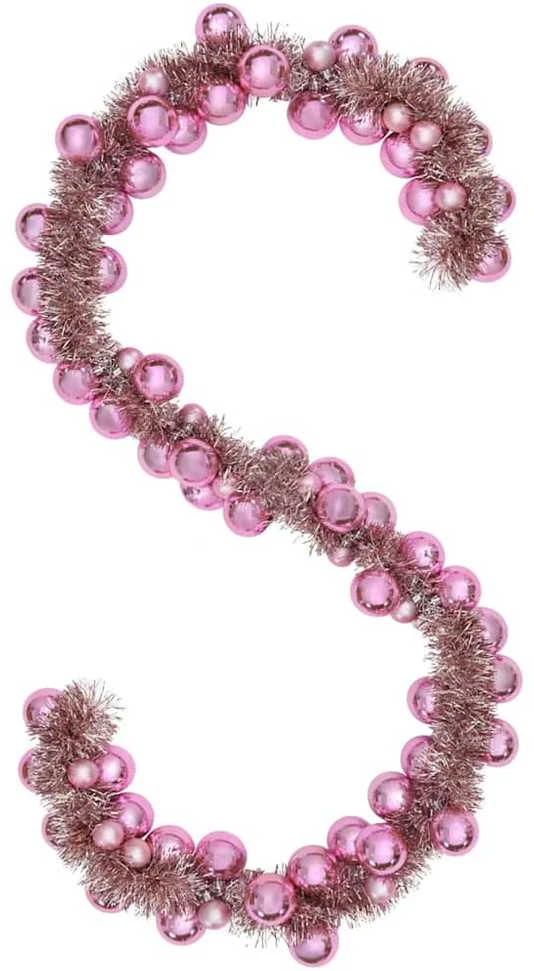 Kalėdų rutulių girlianda LED Rožinė 186 cm Polystirenas