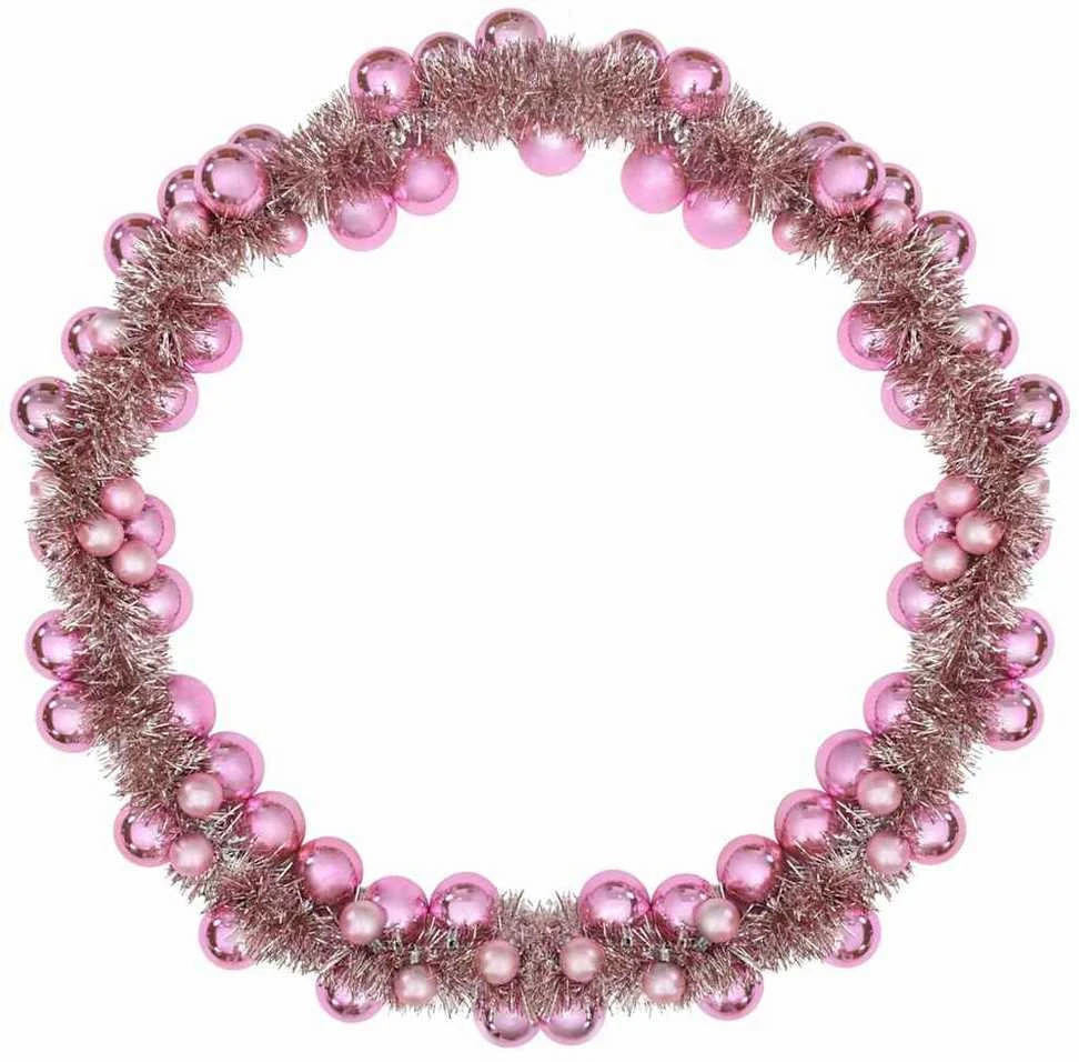 Kalėdų rutulių girlianda LED Rožinė 186 cm Polystirenas