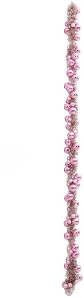 Kalėdų rutulių girlianda LED Rožinė 186 cm Polystirenas