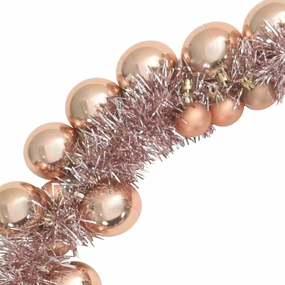 Kalėdų rutulių girlianda LED Rožinė aukso 186 cm Polystirenas