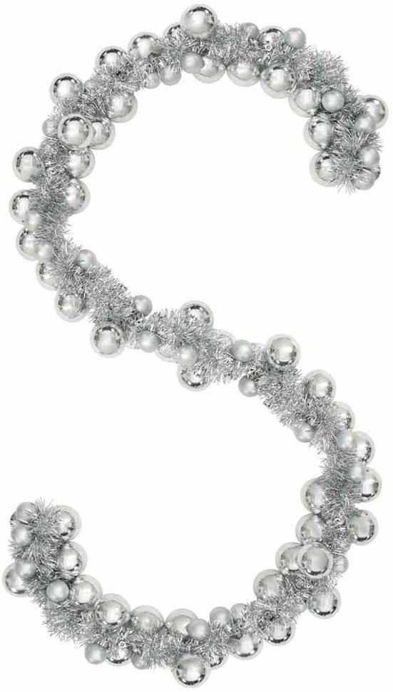 Kalėdų rutulių girlianda LED Sidabro 186 cm Polystirenas