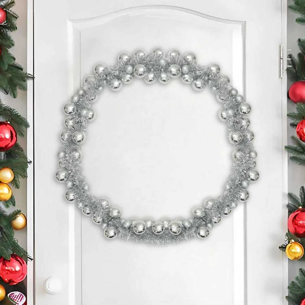 Kalėdų rutulių girlianda LED Sidabro 186 cm Polystirenas