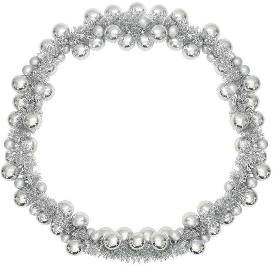 Kalėdų rutulių girlianda LED Sidabro 186 cm Polystirenas